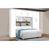 Guarda Roupa Casal com Cabeceira 6 Portas 3 Gavetas Top Cancun J&A Móveis Branco