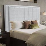 Cabeceira Opala Cama Box Queen 160cm Linho Cinza Claro