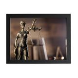 Balança Justiça Têmis Direito Quadro Moldura Preta 60x40cm