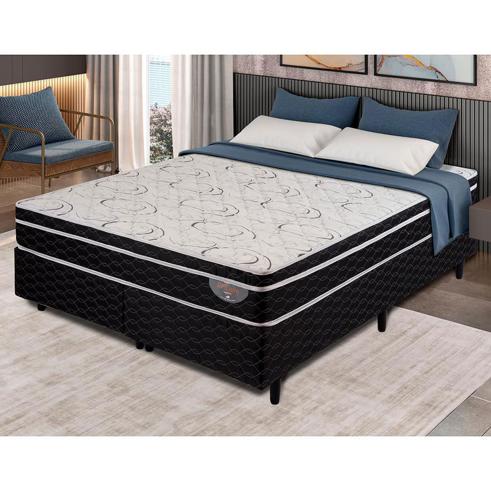 Cama Box King Size Apolo Spuma Bellagio Com Molas Superlastic 62x193x203cm