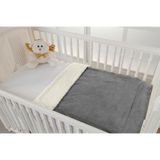 Coberdrom Para Berço 1,10m Cinza Unisex Manta E Sherpa