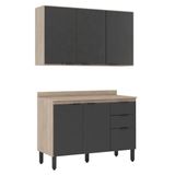 Cozinha Completa Modular 3pçs0 Avena Grafito Fi0010