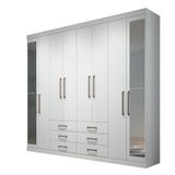 Guarda Roupa Casal C/ Espelho 8 Portas Vip 8.6 Branco