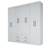 Guarda Roupa Casal 8 Portas 4 Gavetas Nápoles Branco