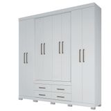 Guarda Roupa Casal 8 Portas 4 Gavetas Nápoles 8.4 Branco