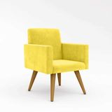 Poltrona Decorativa Cadeira Escritório Amarelo