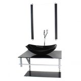 Gabinete Banheiro 60cm Cuba Chanfrada Preto Com Torneira
