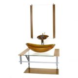 Gabinete Banheiro 60cm Cuba Oval Dourado Real