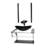 Gabinete De Vidro Para Banheiro 60cm Ac Cuba Oval Preto