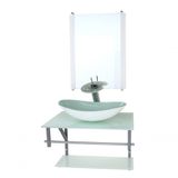 Gabinete Banheiro 60cm Cuba Oval Branco Full