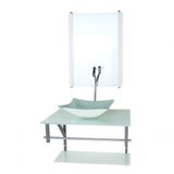 Gabinete Banheiro 60cm Cuba Quadrada Branco Com Torneira