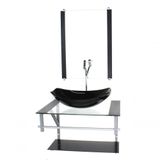 Gabinete Banheiro 60cm Cuba Chanfrada Preto Com Torneira