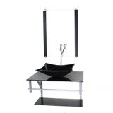 Gabinete Banheiro 60cm Cuba Retangular Preto Com Torneira