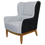 Poltrona Decorativa Sala De Estar Base Madeira Milena C-05 C-315 - Domi