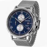 Relógio Citizen Masculino Cronógrafo Tz21143f Azul Aço Mesh