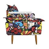 Poltrona Opala Decorativa Sala Romero Britto