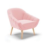 Poltrona Giovana Suede Rosa Bebê Natural