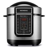 Panela De Pressão Elétrica Mondial Digital Master Cooker Pe-40 Panela Elétrica Pressão-127v-preto/inox