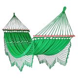 Rede De Dormir Descanso Verde Bandeira Com Madeira