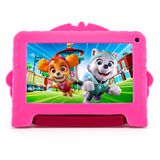 Tablet Patrulha Canina Skye NB422 Controle Parental 4GB RAM 64GB Tela 7" Wi-fi Android 13 Quad Core Multi Case