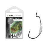Kit 5 Anzol Pesca Offset 3/0 Lastreado 2,5g Isca Soft Crown