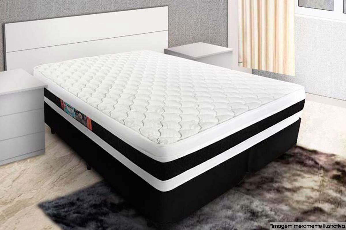 Cama Castor King Black E White Air Double Face D45 193x203x54 + Box Castor