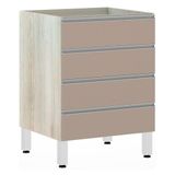 Balcão Sem Tampo Gaveteiro 60cm Lis Legno Crem E Connect