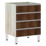 Balcão Sem Tampo Gaveteiro 60cm Lis Legno Crema Com