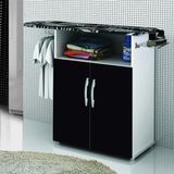 Tábua de Passar com Armário 2 Portas Amélia Móveis Primus Branco/Preto