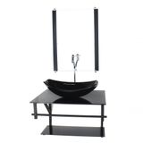 Gabinete De Vidro P/ Banheiro 60cm Cuba Com Torneira Cromada