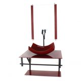 Gabinete De Vidro Para Banheiro 60cm Cuba Com Torneira Preta