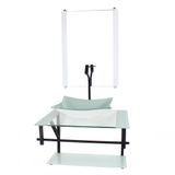 Gabinete De Vidro Para Banheiro 60cm Cuba Retangular Branco