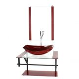 Gabinete De Vidro P/ Banheiro 60cm Cuba Com Torneira Cromada