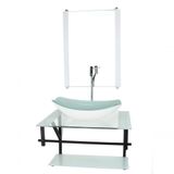 Gabinete De Vidro P/ Banheiro 60cm Cuba Com Torneira Cromada