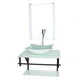Gabinete De Vidro Para Banheiro 60cm Cuba Com Torneira Preta