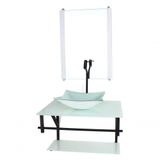 Gabinete De Vidro Para Banheiro 60cm Cuba Quadrada Branco