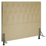 Cabeceira Topázio Cama Box Casal 140cm Corino Bege