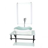 Gabinete De Vidro P/ Banheiro 60cm Cuba Com Torneira Cromada