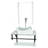 Gabinete De Vidro P/ Banheiro 60cm Cuba Com Torneira Cromada