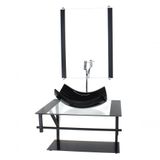 Gabinete De Vidro P/ Banheiro 60cm Cuba Com Torneira Cromada