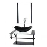 Gabinete De Vidro P/ Banheiro 60cm Cuba Com Torneira Cromada