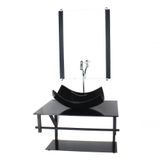 Gabinete De Vidro P/ Banheiro 60cm Cuba Com Torneira Cromada
