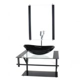 Gabinete De Vidro P/ Banheiro 60cm Cuba Com Torneira Cromada