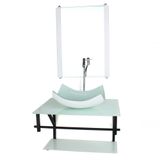 Gabinete De Vidro P/ Banheiro 60cm Cuba Com Torneira Cromada
