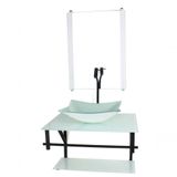 Gabinete De Vidro Para Banheiro 60cm Cuba Branco Full
