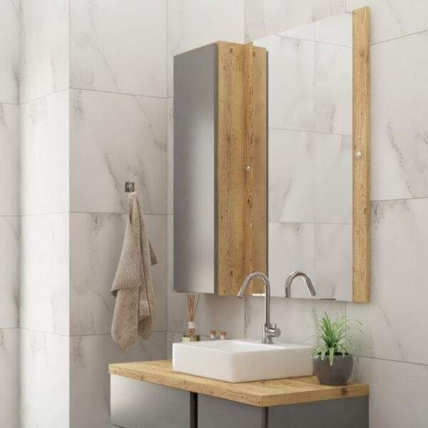 Armário Para Banheiro Castellon Darabas Agardi Cinza