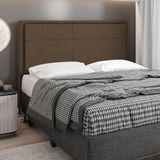 Cabeceira Onix Cama Box King 195cm Suede Marrom