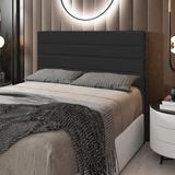 Cabeceira Rubi Cama Box Casal 140cm Corino Preto