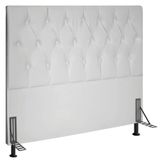 Cabeceira Topázio Cama Box Casal 140cm Corino Branco
