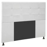 Cabeceira Safira Cama Box Casal 140cm Corino Branco